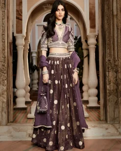 The Burnt Lavender Kashi Lehenga Set