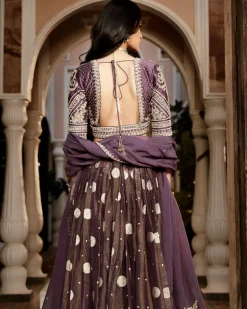 The Burnt Lavender Kashi Lehenga Set