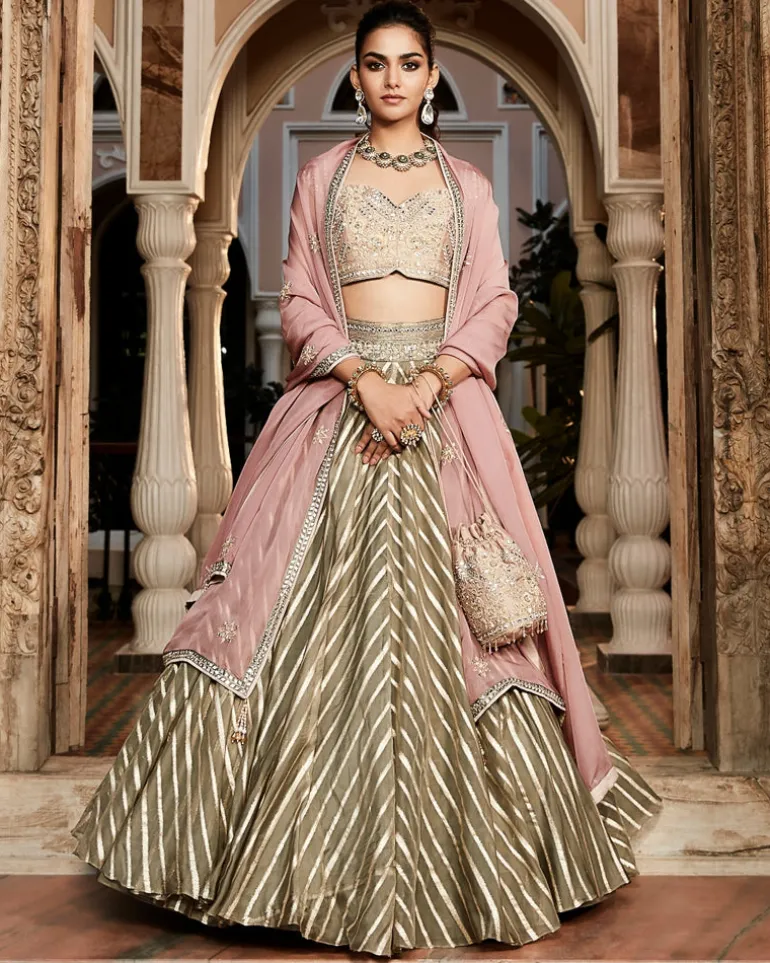 The Earthen Rose Lehenga Woven Set