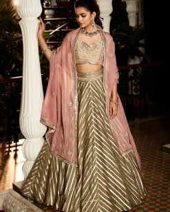 The Earthen Rose Lehenga Woven Set