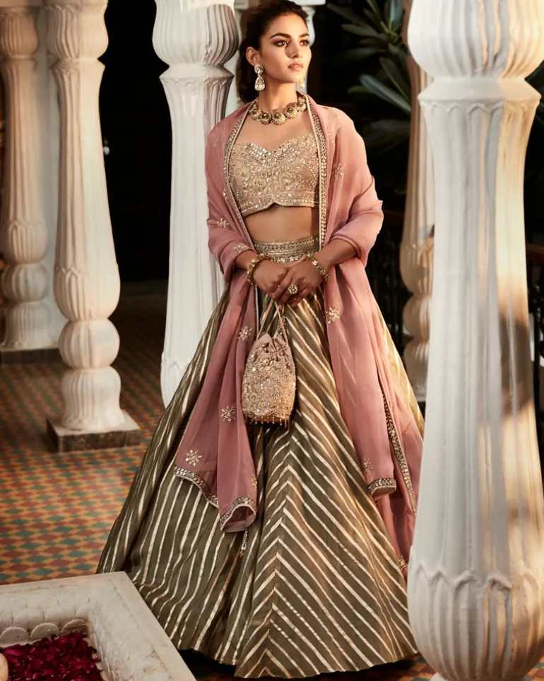 The Earthen Rose Lehenga Woven Set