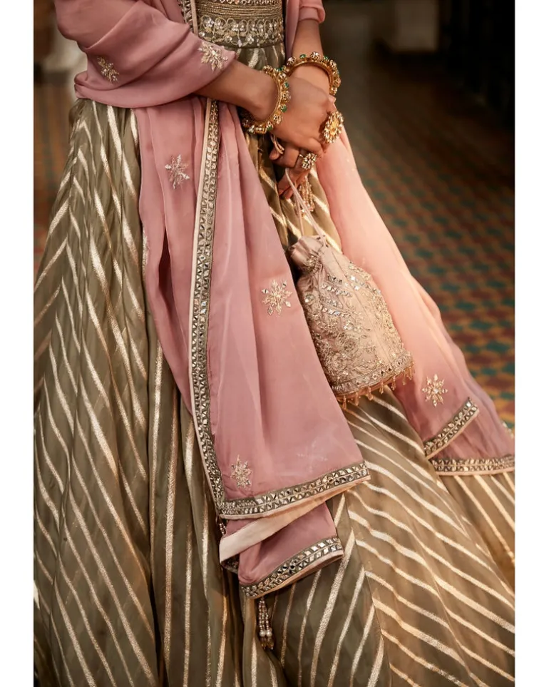 The Earthen Rose Lehenga Woven Set