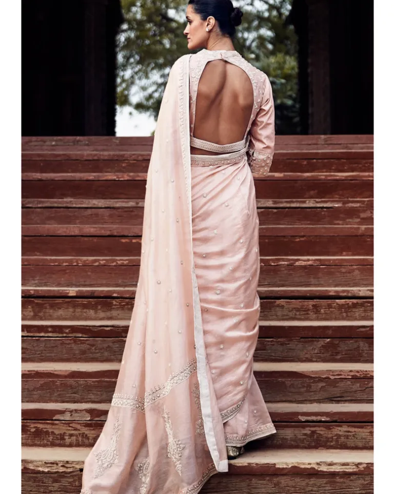 The Gulabi Kachi Kora Dori Maharani Gayatri Sari