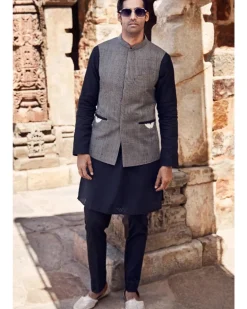 The Iconic Double Wing Pocket Bundy Jacket With A Saada Kurta Set
