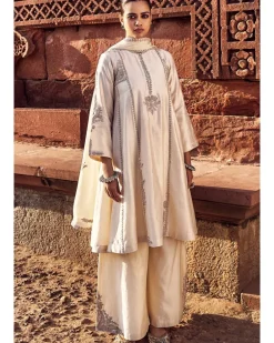 The Kachi Kora Dori Ecru A Line Kurta Set