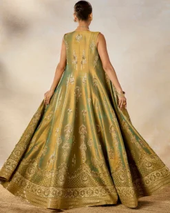 The Kesar Varak Long Jacket Lehenga Set