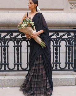 The Little Black Bow Sari Set