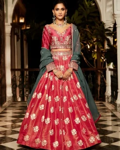 The Old Indian Hibiscus Lehenga Set
