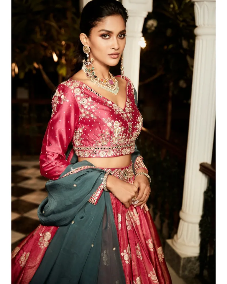 The Old Indian Hibiscus Lehenga Set