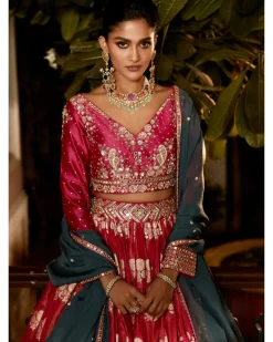 The Old Indian Hibiscus Lehenga Set