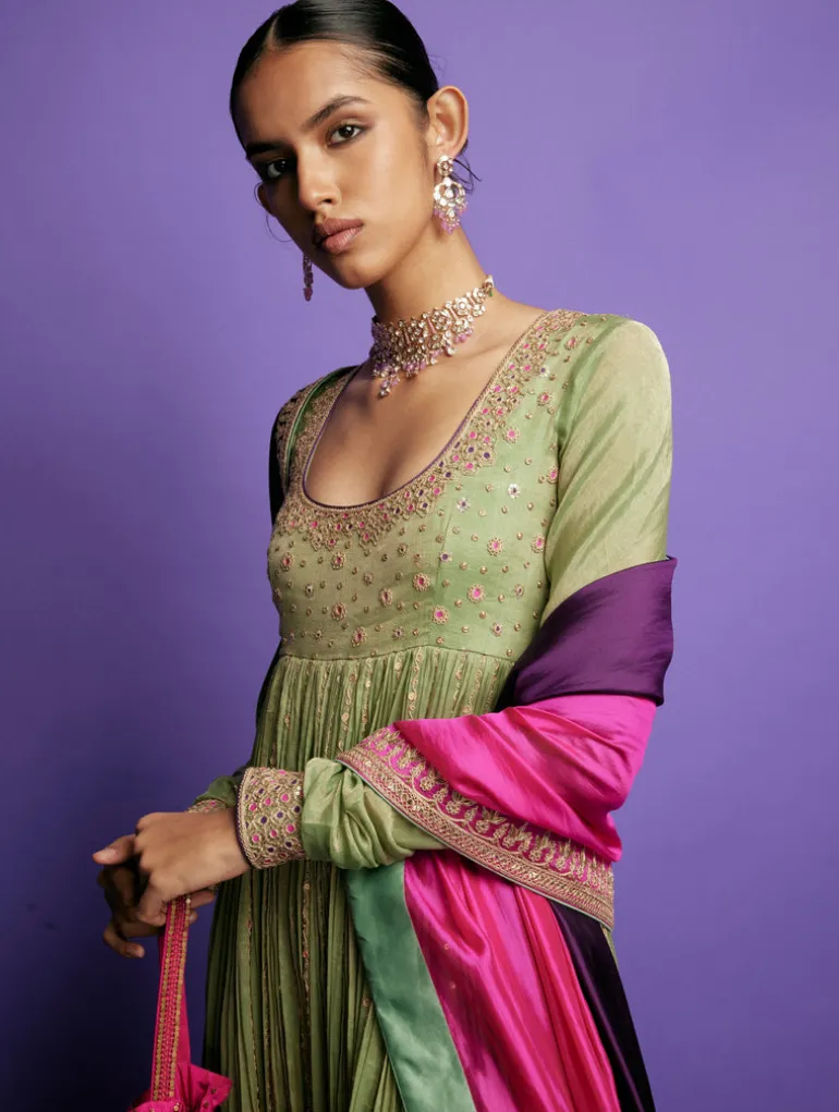 The Pakeezah Tissue Anarkali Set