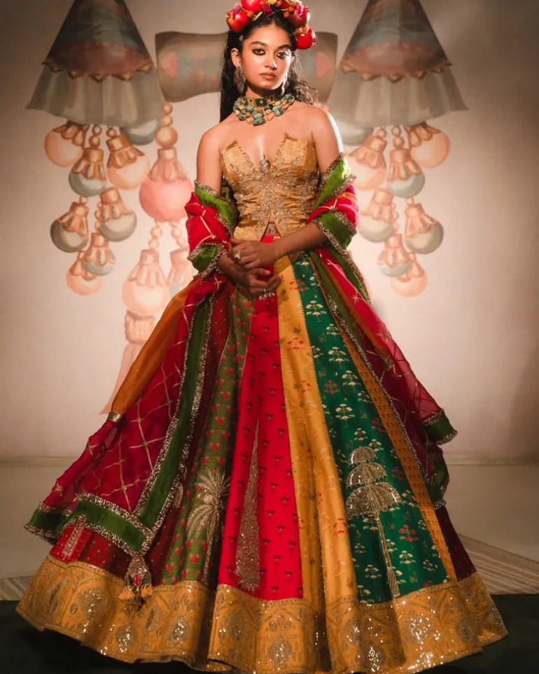 The Rainbow Barfi Lehenga