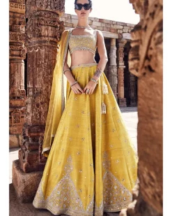 The Royal Pyramid Turmeric Lehenga Set