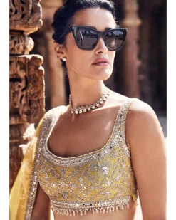 The Royal Pyramid Turmeric Lehenga Set