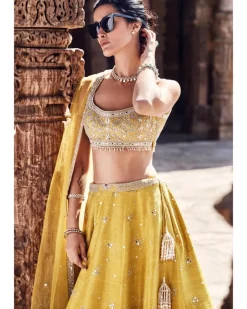 The Royal Pyramid Turmeric Lehenga Set