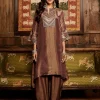 The Rusted Tissue Gota Plum Kurta Set