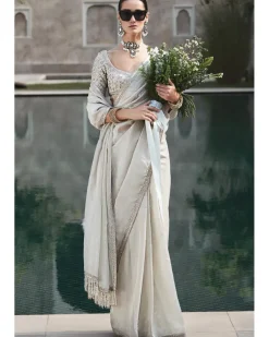 The Silver Needle Matsya Sari Set