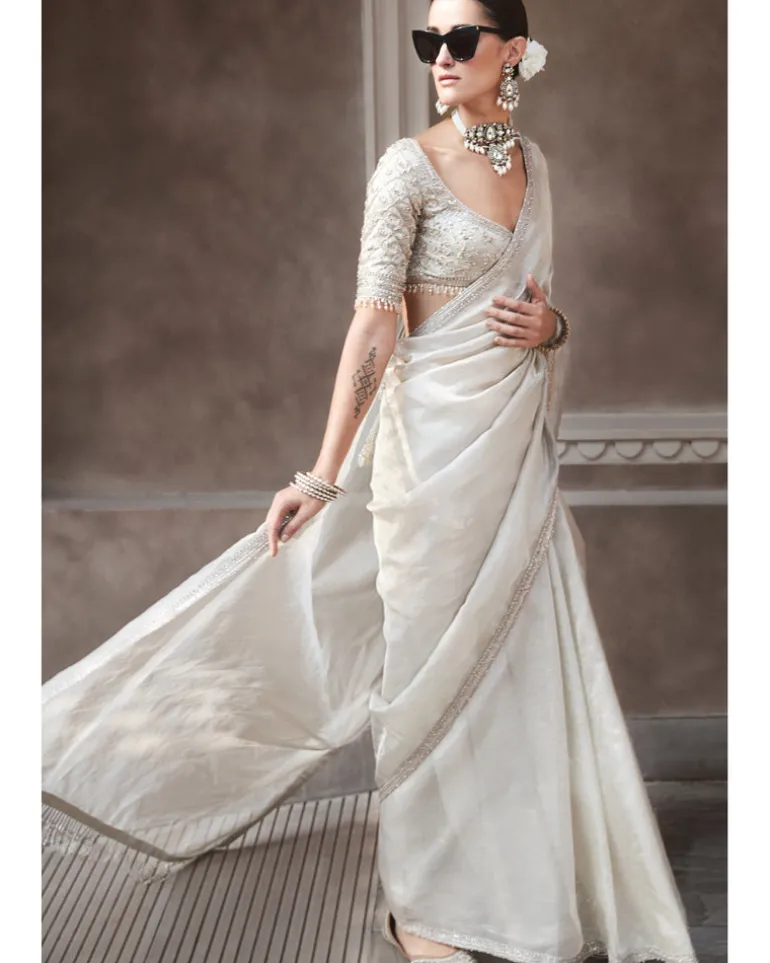 The Silver Needle Matsya Sari Set