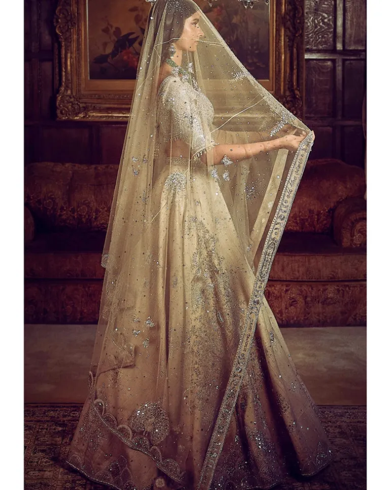 The Silver Needle Tree Of Life Lehenga Set