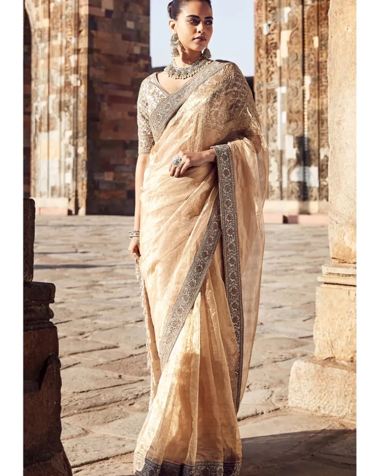 The Sona Kora Gold Tissue Sari