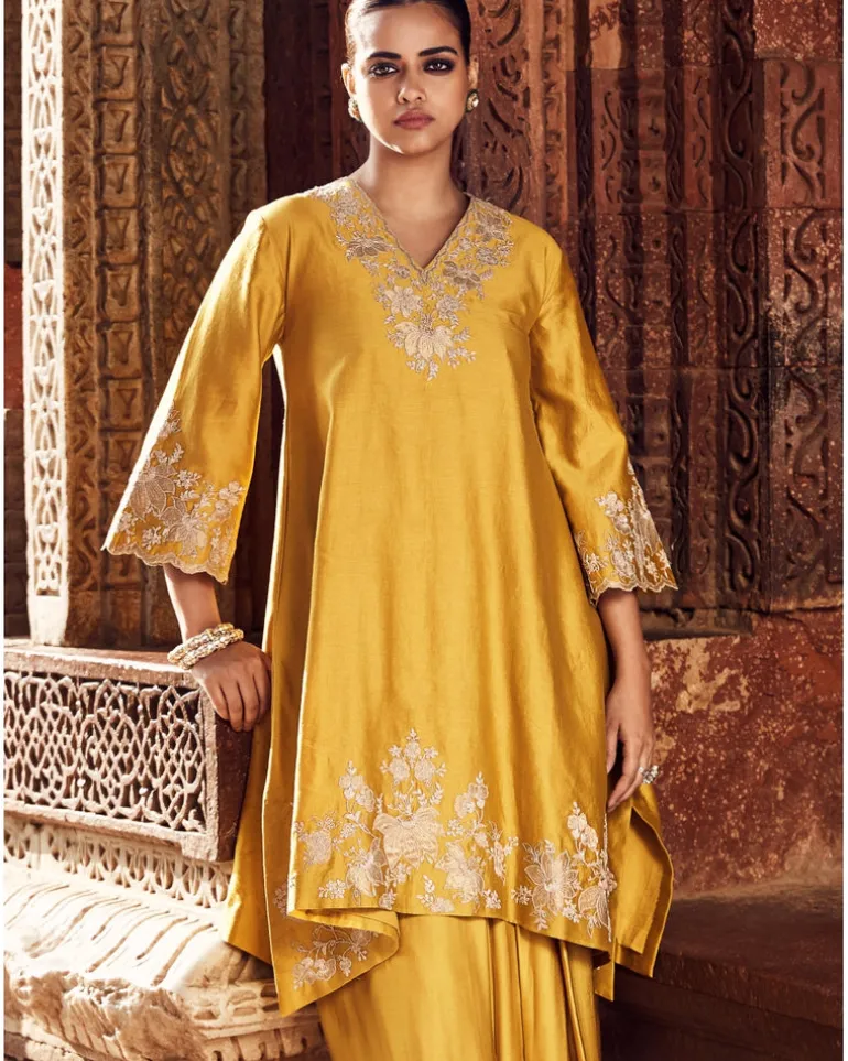 The Sona Patti Hukum Kurta With A Drape Skirt