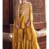 The Sona Patti Turmeric Cape With Kurta Set