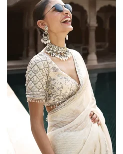 The Tarnished Ekru Royal Matsya Sari Set