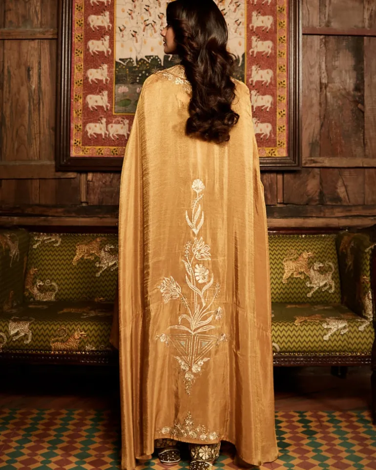 The Tissue Gota Olive & Haldi Cape Set