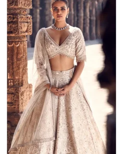 The Turkish Gota Ecru Lehenga Set