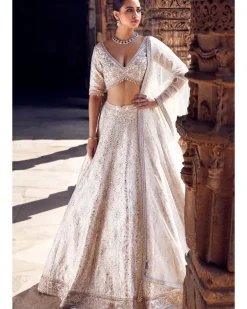 The Turkish Gota Ecru Lehenga Set