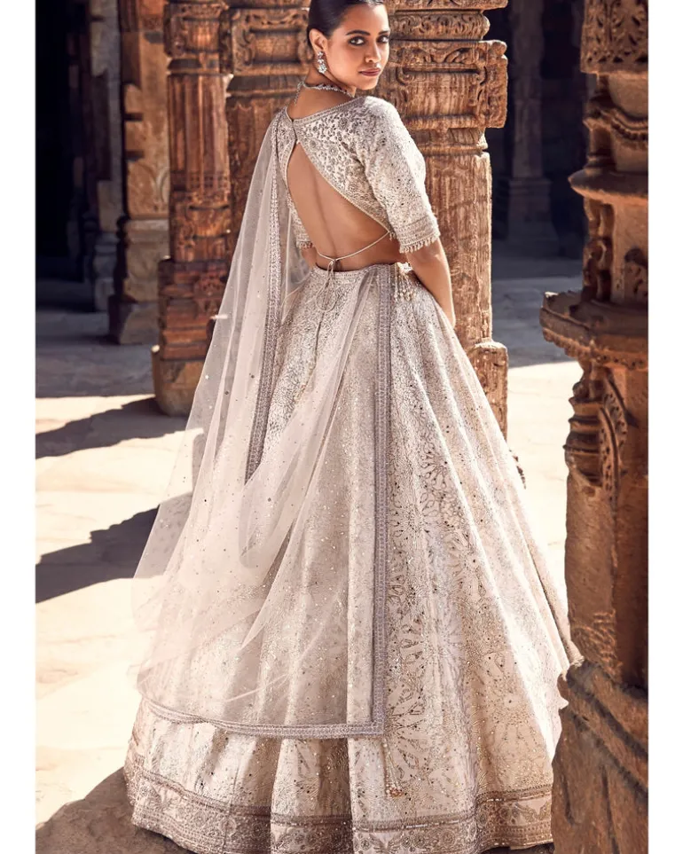 The Turkish Gota Ecru Lehenga Set