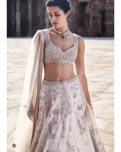 The Tuscan Ivory Landscape Of Dreams Lehenga Set