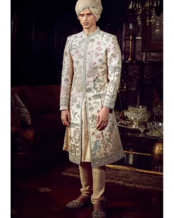 The Vintage Peach Masai Sherwani Set
