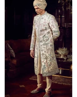 The Vintage Peach Masai Sherwani Set