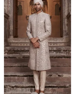 The Vintage Silver Needle Nandigram Sherwani Set