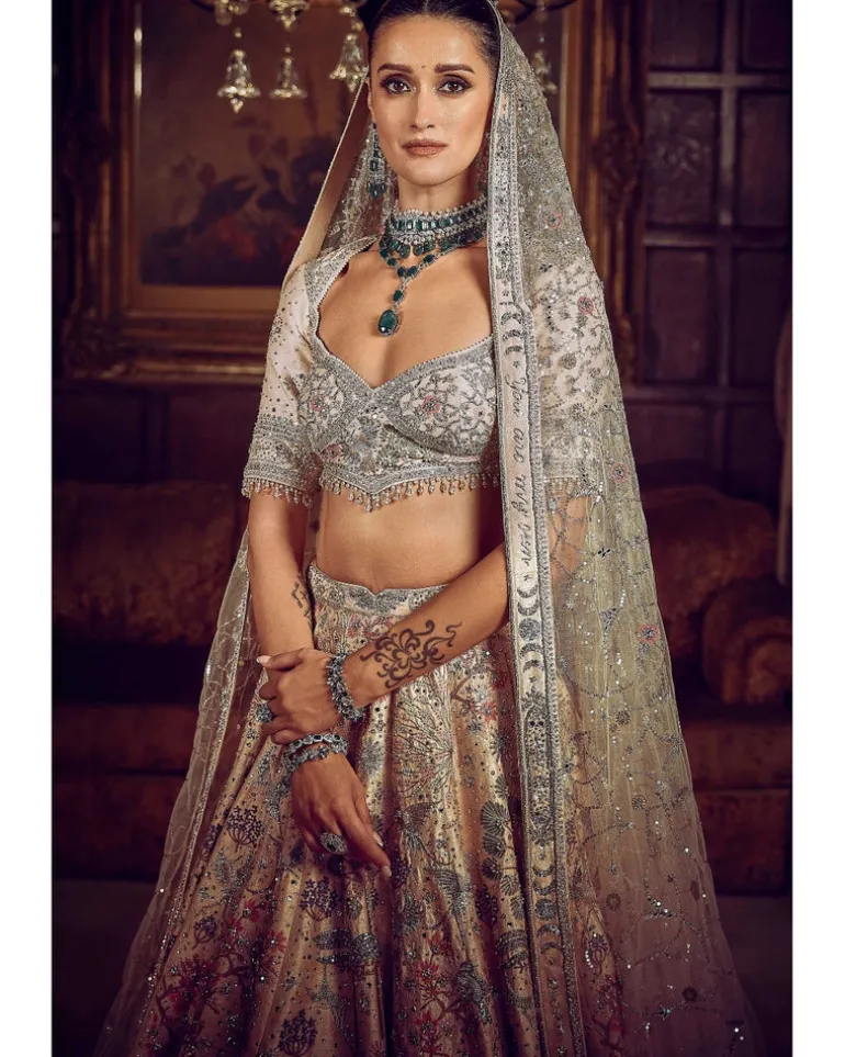The Wanderlust Peach Sky Masai Lehenga Set