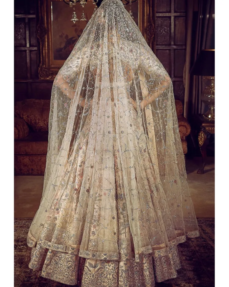 The Wanderlust Peach Sky Masai Lehenga Set