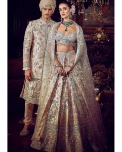The Wanderlust Peach Sky Masai Lehenga Set