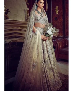The Wild Ocean Ekru Lehenga Set