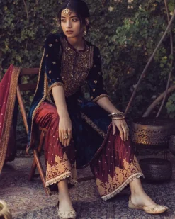 Three Kali Velvet Kurta Set