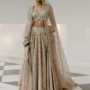 Tricolored Lehenga With Aari, Pearl & Dabka Work