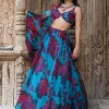 Turquoise Floral Lehenga Set