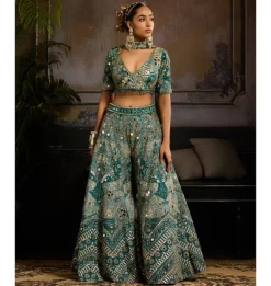 Turquoise Mirage Sharara Set