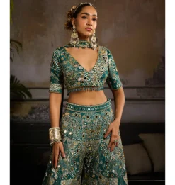 Turquoise Mirage Sharara Set