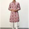 Turquoise Peonies Printed Kurta Set