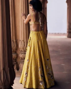 Tuscany Yellow Hand Embroidered Lehenga Set