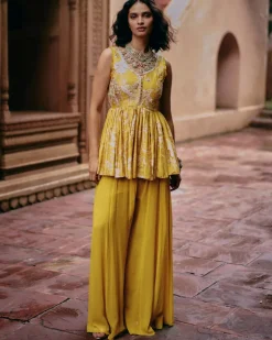 Tuscany Yellow Peplum Set
