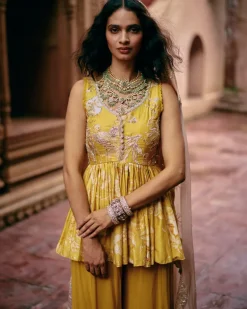 Tuscany Yellow Peplum Set