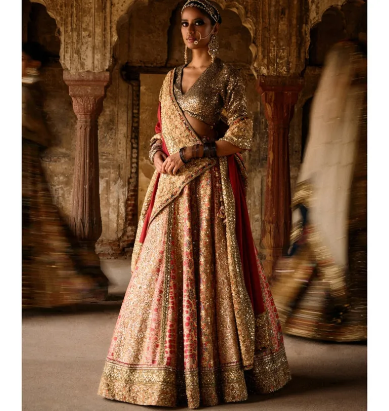Uzbek Print Multi Panel Lehenga Set