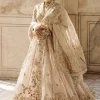 Vanilla Hued Angarkha Lehenga Set